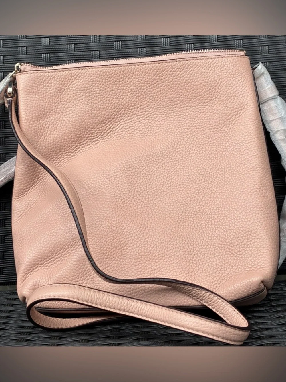 kate spade Pebbled Leather Crossbody in Dusty Rose with Gold Hardware
